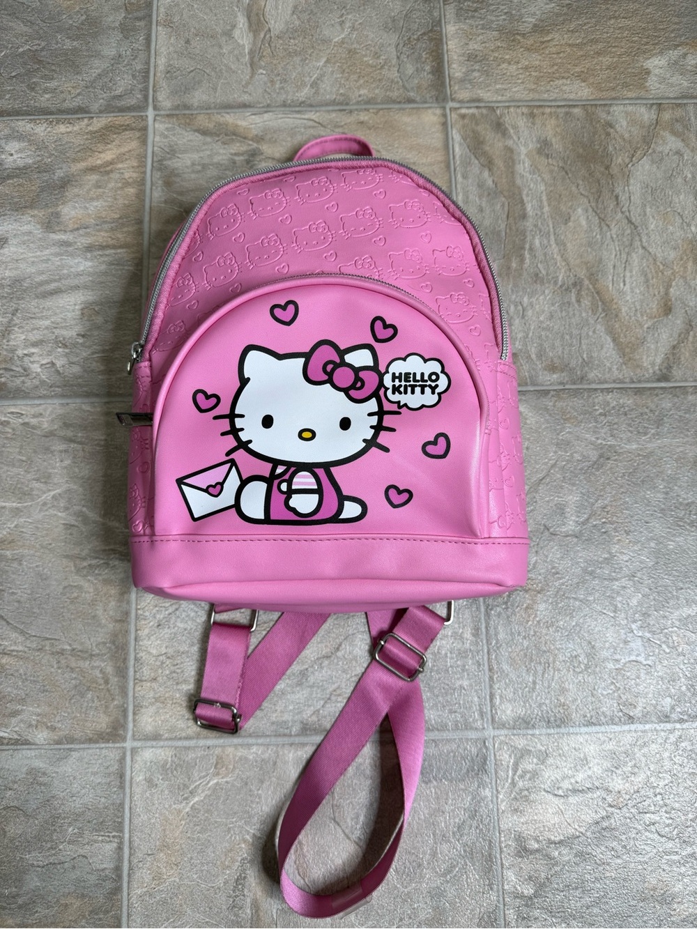 Hello Kitty Mini Backpack Girls Size Small Pink Cartoon Preowned